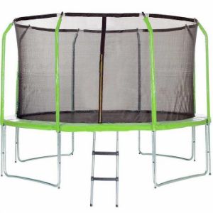 Trampolina Comfort z drabinką 366cm zielona 