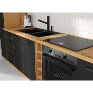 Obrazek Kuchnia Modena 260cm czarny/dąb artisan