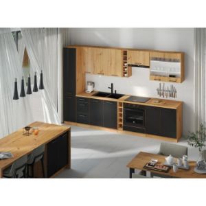 Obrazek Kuchnia Modena 260cm czarny/dąb artisan