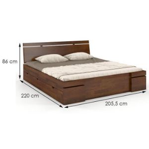 Obrazek Łóżko sosnowe Skandica Sparta maxi+sz 200X200 orzech 