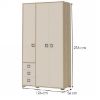 Obrazek Szafa 3D3S Kiki P33-BK/KI-01 beech/sand