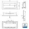 Obrazek Biokominek 900X400 biały połysk z szybą