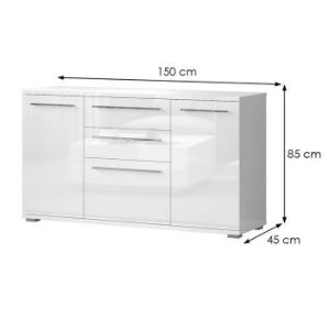 Obrazek Komoda Piano K150-3K2F/PN-70/KA/70 lakierowana crystal white
