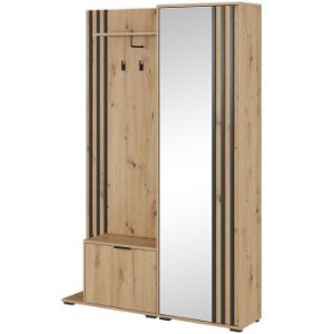 Obrazek Garderoba Nelly dąb artisan/lamele czarne