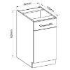 Obrazek Szafka kuchenna VIGO grafit mat 40D 1F BB