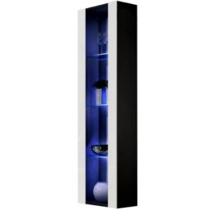 Witryna Fly 41+Szkło Biały/Czarny +LED