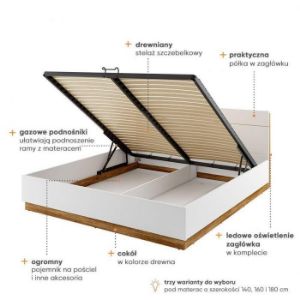 Obrazek Łóżko Dentro 180 z pojemnikiem DT-02