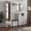 Obrazek Komoda Justus 03 White/ Black Gloss