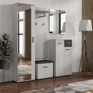 Obrazek Komoda Justus 03 White/ Black Gloss
