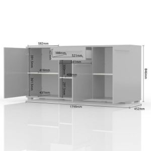 Obrazek Komoda Piano K180-3K1F/PN-70/KA/70 crystal white
