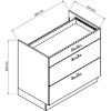 Obrazek Szafka Kuchenna Irma D90pc S/3 Biały Groszek Mat
