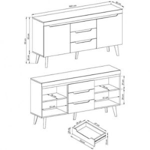 Obrazek Komoda dwudrzwiowa Nordi NKSZ160 dąb artisan