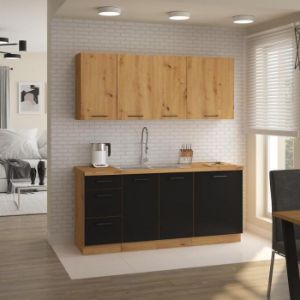 Obrazek Szafka kuchenna Modena front zm 570x596 czarny/dąb artisan