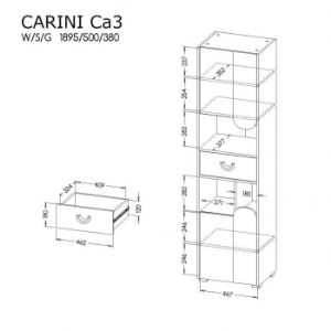 Obrazek Regał wąski Carini CA3