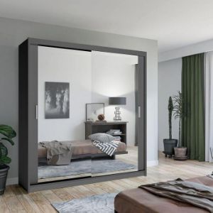 Obrazek Szafa Lux 203 Szara + 2 x Lustro