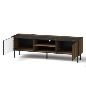 Obrazek Komoda RTV Prestigo P7 2d Orzech War/San Seb/Czarny Mat