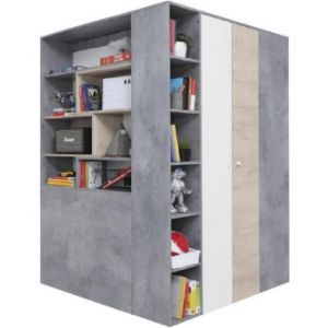 Obrazek Szafa Sigma 80 SI3 beton/biały/dąb