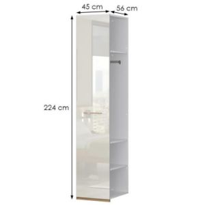 Obrazek Szafa 1d Gala dp1/gl pacific walnut/beige