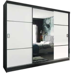 Szafa Retro 200 3L grafit/ front biały