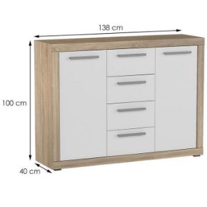 Obrazek Komoda Verona 138 D.Sonoma/Biały