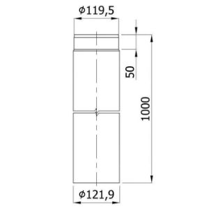 Obrazek Rura prosta RP 120/1000-CZ6 szara