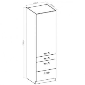 Obrazek Szafka kuchenna ARTISAN biały połysk 60DKS-210 3S 1F