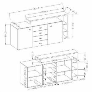 Obrazek Komoda Bota 27 2d 4s Antracyt/Dąb Ribbec