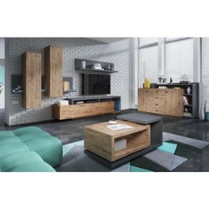 Obrazek Komoda Bota 27 2d 4s Antracyt/Dąb Ribbec