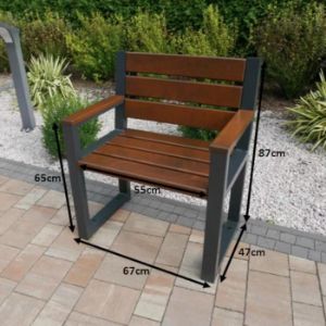 Obrazek Krzesło nowoczesne z podłokietnikami drewno naturalne