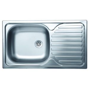 Obrazek Zlewozmywak stalowy jednokomorowy N-140 1K 435/760 wpuszczany plus syfon 
