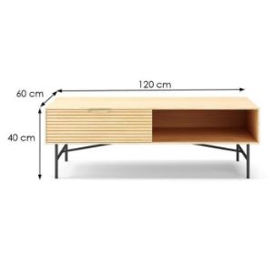 Obrazek Szafka RTV Bassel 2519 120X60X40 naturalny/czarny