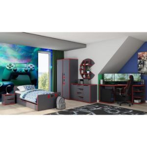 Obrazek Biurko Matrix 2 grafit/czerwony 