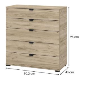 Obrazek Komoda Duerto 5F 90 szary dąb 11008295