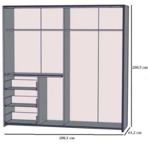Obrazek Szafa Winn 2 200 cm Dąb Artisan/Beton