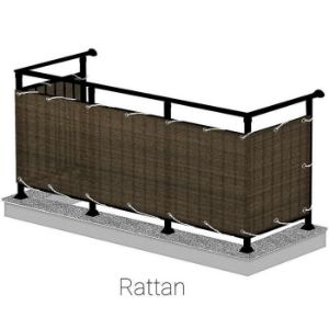 Osłona balkonowa 75cm/600cm rattan wenge