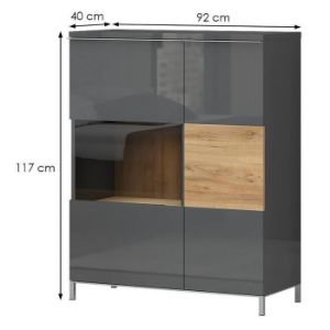 Obrazek Witryna Onyx V90-2KS/ON anthracite/pacific walnut