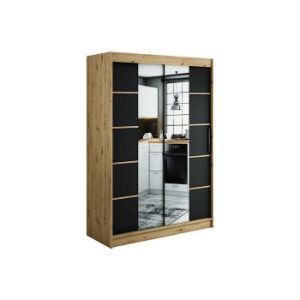 Szafa Halifax V4 150 Dąb Artisan/Czarny/Lustro