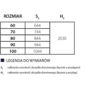 Obrazek Drzwi wewnętrzne Trim 80P Biały lakier