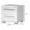 Obrazek Szafka nocna PIANO NS2/PN-70/KA-70 crystal white