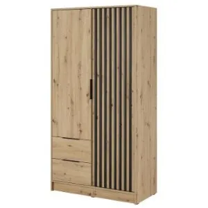 Szafa Nelly 2d Dąb Artisan/Lamela Czarna