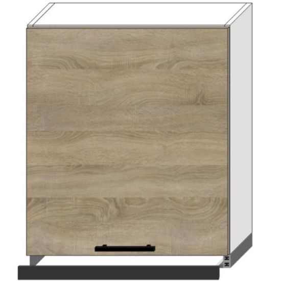 Obrazek Szafka Kuchenna Bono W60/68 Slim Pl Z Okapem Srebrnym D