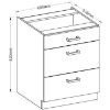 Obrazek Szafka kuchenna Grey 60d 3s bb szara