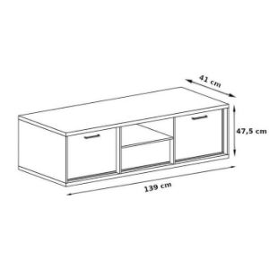 Obrazek RTV M12 Mediolan Natural Hikora 