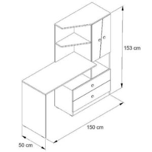Obrazek Biurko Nero 11 150 – Czarny Mat