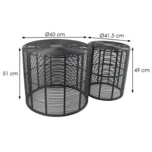 Obrazek Stolik kawowy BULAN RATTAN 60 czarny 