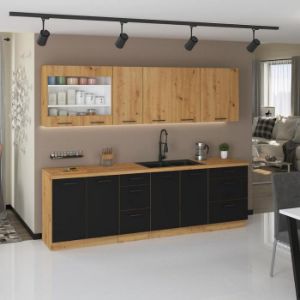 Obrazek Szafka kuchenna Modena 105nd 1f bb czarny/dąb artisan