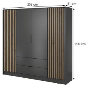 Obrazek Szafa Nelly 4d Grafit/Lamela Artisan