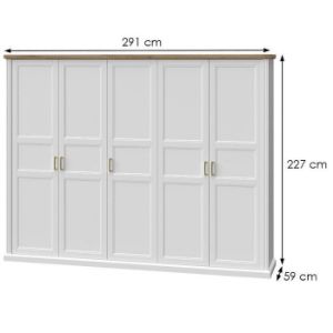 Obrazek Szafa 5d Tara p5/ta white/pacific walnut