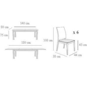 Obrazek Zestaw stół i krzesła Carmen 1+6 ST408 KR362 BR2478 bergen1