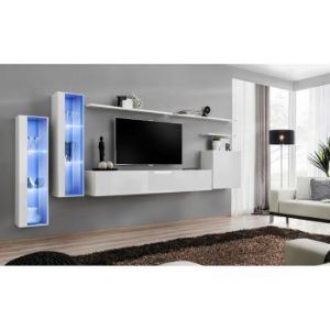 Meblościanka Switch Szkło+LED XI Biały